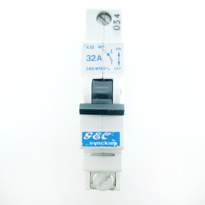 GEC Vynckier X32 M9 32A 32 Amp MCB Circuit Breaker Type 3